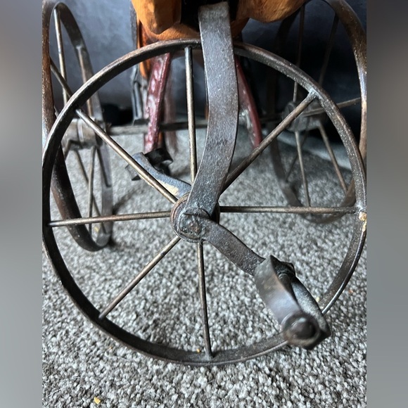 Rare Vintage Victorian 17” x15” Wood & Cast iron Horse Children’s Toy - Picture 10 of 11